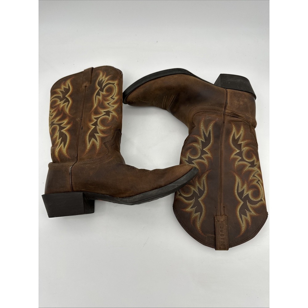 Justin Stampede Western Boot Brown style 2551 cowboy Ranch size 10 D EUC